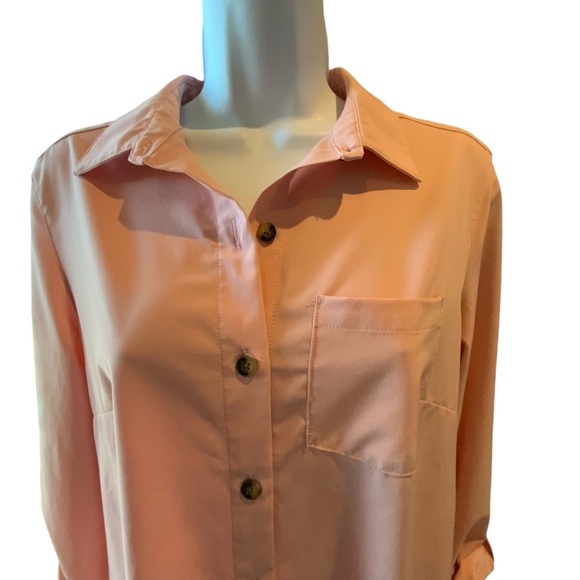 Zeroxposur Oversized Pink Buttondown Top Longsleeves Size S  Fits Like a Large - Picture 4 of 10